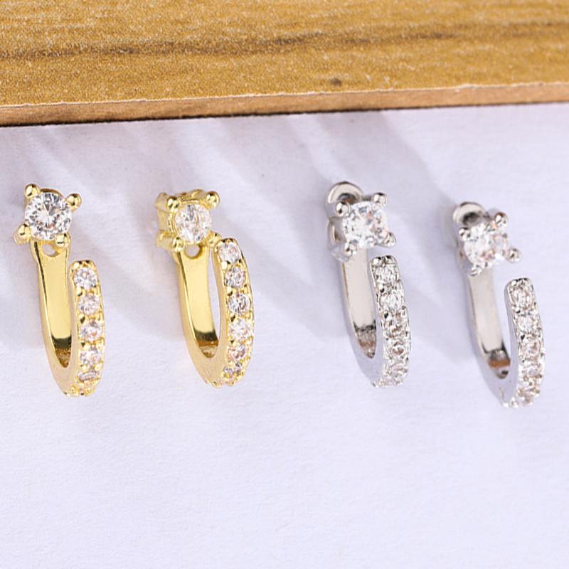 Minimalist C Shape Back Hanging Earrings For Women Niche Temperament Fashionable Light Luxury High End Studs