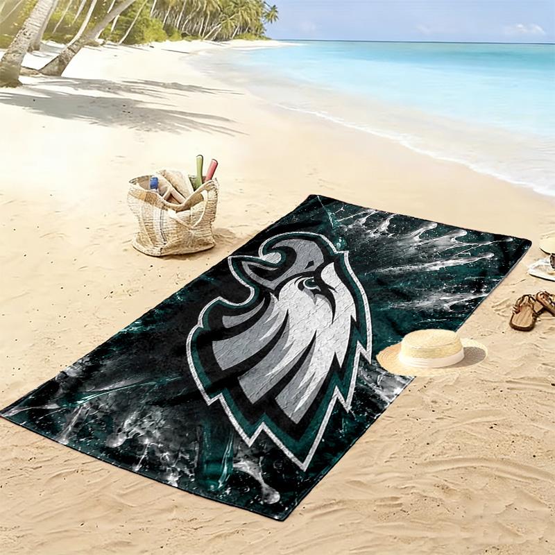 Philadelphia Eagles Print Beach Towel, Large Soft Quick Dry Towel for Beach Camping Swimming