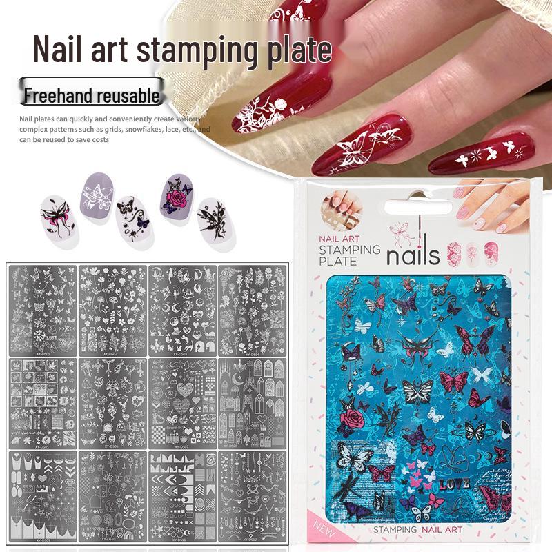 

Nail Art Stamping Template - XY-DS Series, 12 New Square Styles