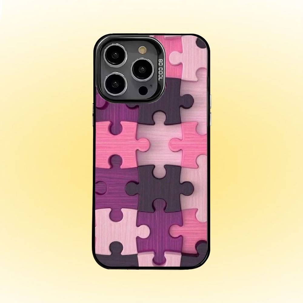 

Autism Support Puzzle Pattern Phone Case For iPhone 16,15,14,13,12,11,Pro,MAX White Matte Shockproof Cover iPhone13