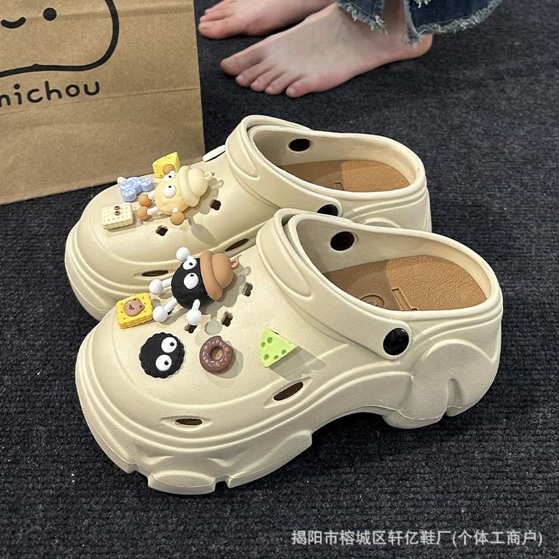 [] Cave shoes sandals women's summer wear heightened thick-soled non-slip beach baotou