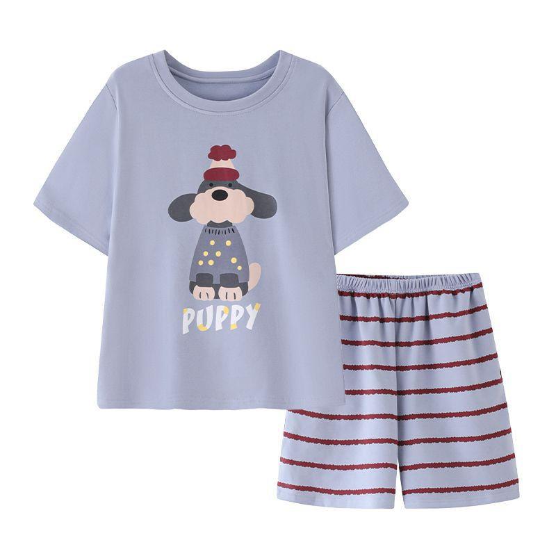 Boys Cotton Short Sleeve Pajama Set Lightweight Cartoon Home Wear Kids 8 Years