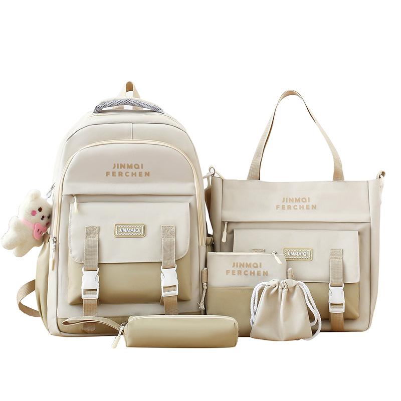 Primary School Girls Junior High School Students High School Students College Students Male Backpack Five Piece Backpack