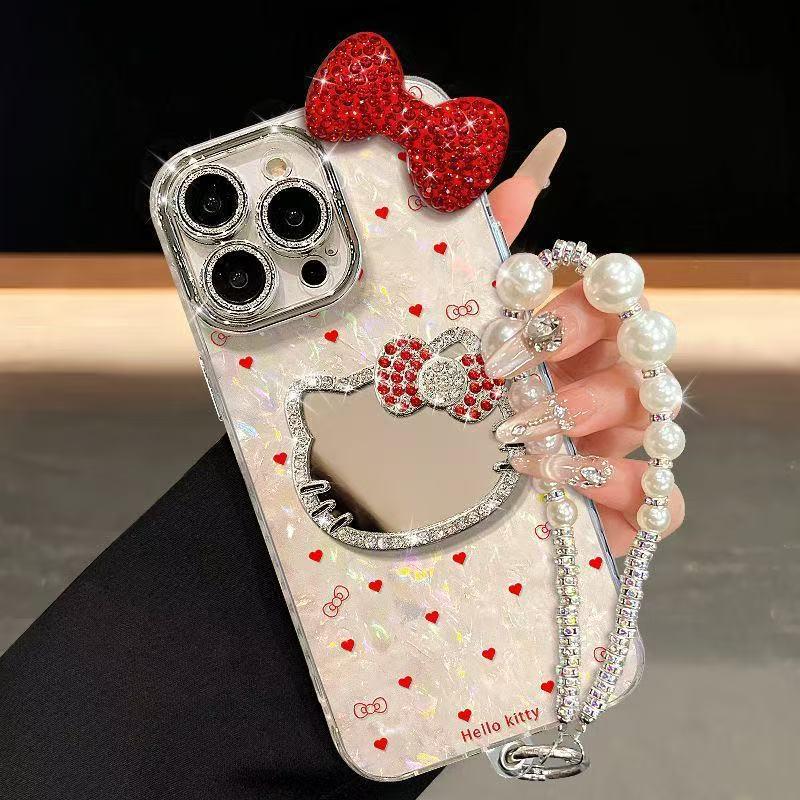 Compatible Heart KT Cat Case for iPhone 17 Pro Max/16/15, Precise Fit, Textured Design for Women