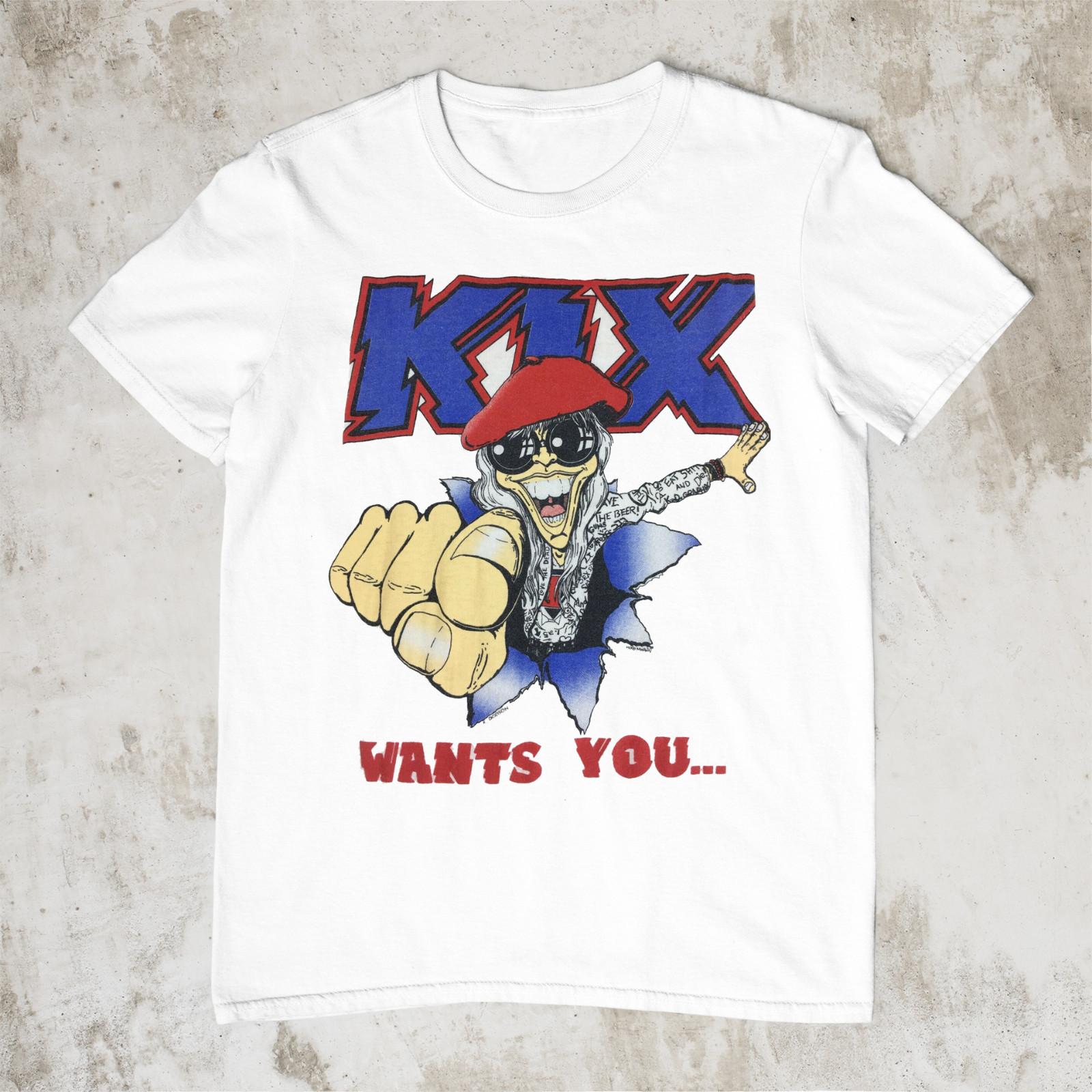 Vintage KIX Band I Want You White T Shirt Unisex Cotton All Size XXL