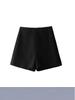 2025 Spring/Summer Women's Minimalist Grey High-Waist Suit Shorts: Slimming Straight-Leg A-Line Casual