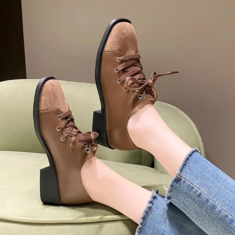 

Suede Square Toe Women Mary Janes Shoes Mid Heels Autumn Casual Shoes Woman 2025 Trend Fashion Lolita Brand Zapatillas De Mujer 35