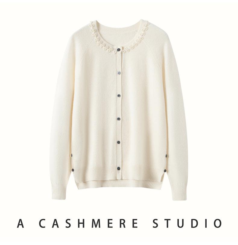 Cashmere Cardigan 2026: Rhinestone-Embellished, Sweet Style, Loose, Warm Outerwear for Autumn/Winter