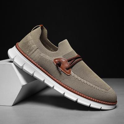 Fashion Men's Knit Elastic Cloth Shoes Mesh Sneakers Slip On Lightweight Walking Shoes  Fashion Solid Tenis Male Footwear Plus Size 48