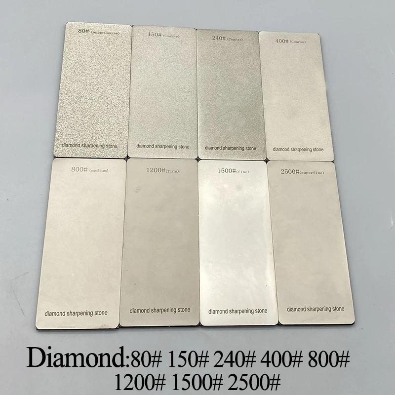DiamantSchleifstein Messerschärfer Anti-Rutsch-Basis 120~3000 Küchenmesser Schärfwerkzeug Set 4-8 Dünne Klinge Platten Set