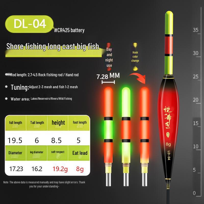 Long Cast Luminous Fishing Float - Sliding Eye-Catching Design for Big Fish