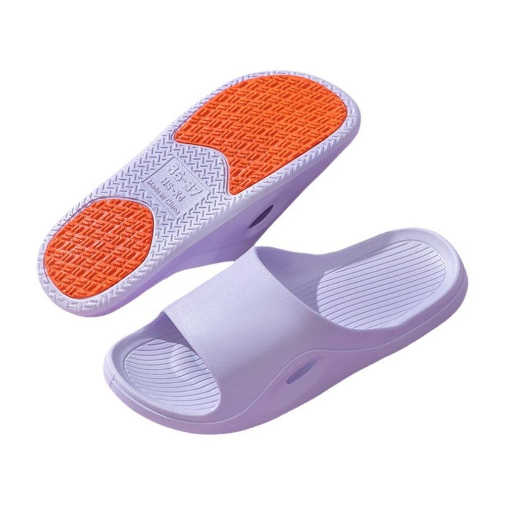 Summer Non-Slip PVC Slippers, Quick Dry Flat Bathroom Indoor Outdoor Shoes for Pregnant Women and Parents