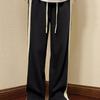 Men's Fashion Contrast Stripe Wide Leg Pants Casual Drawstring Track Pants