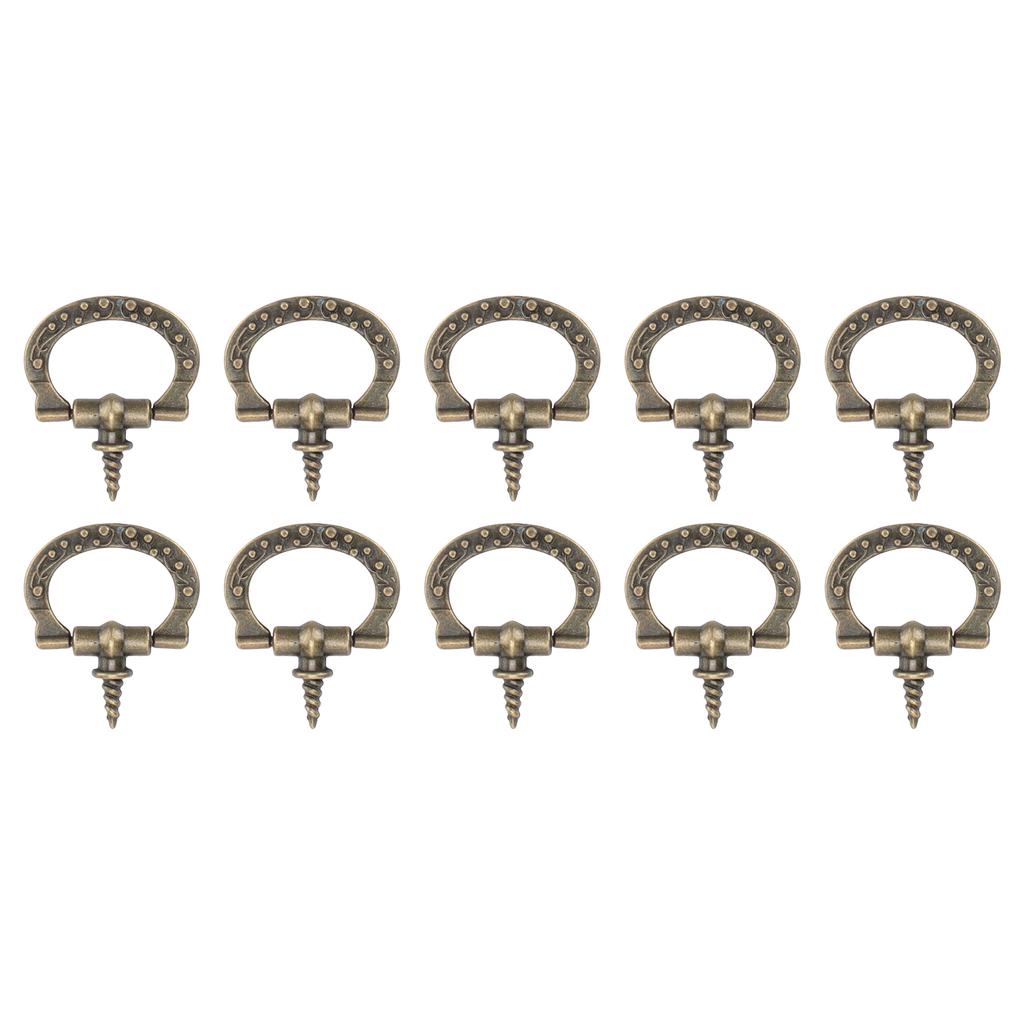 10Pcs Screw Thread Pull Handles Retro Single Hole Jewelry Case Gift Box Knob Bronze