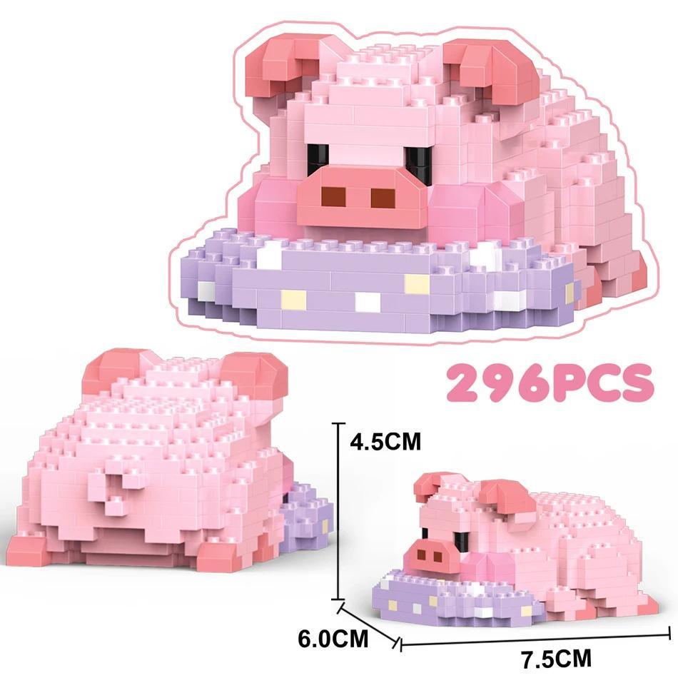 Mini Entzückendes Schwein Mikro Bausteine 3D Diamant Modell Tiere Steine DIY Stadt Bau Spielzeug für Kinder Kinder Geschenk