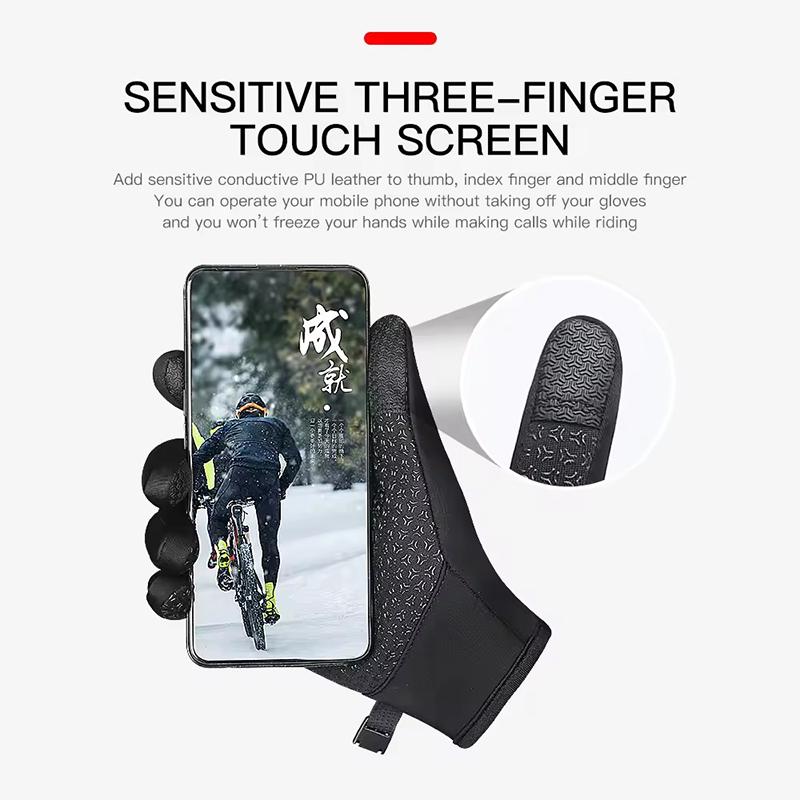 Winter Skiing Gloves Unisex Touch Screens Non Slip Outdoor Cycling Gloves Waterproof Cold Resistant Climbing Hiking Accessory