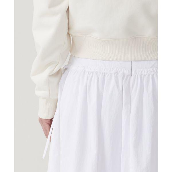 COVERNAT Solid Color Pleated A-Line Casual Long Skirt Women skirts White CO2501SR73WH