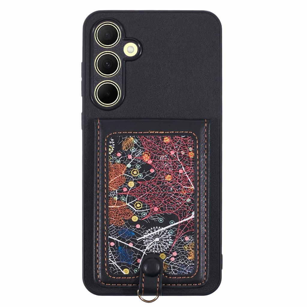 For Samsung Galaxy A55 5G Phone Case with Galaxy Card Bag Kickstand RFID Blocking