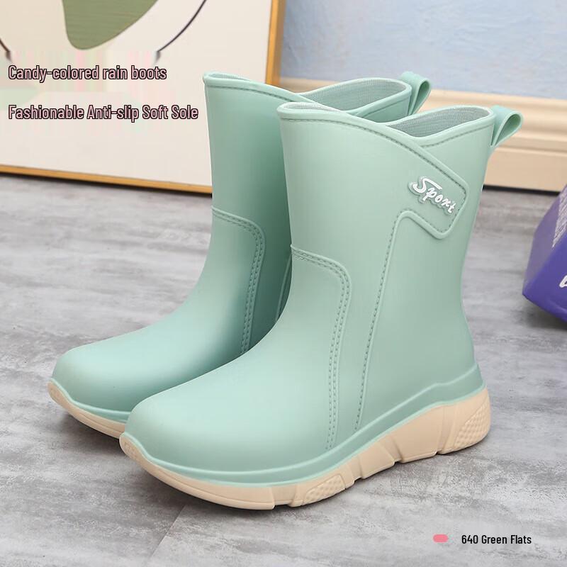 Women s Waterproof Anti-Slip Mid-Calf Work & Rain Boots 37