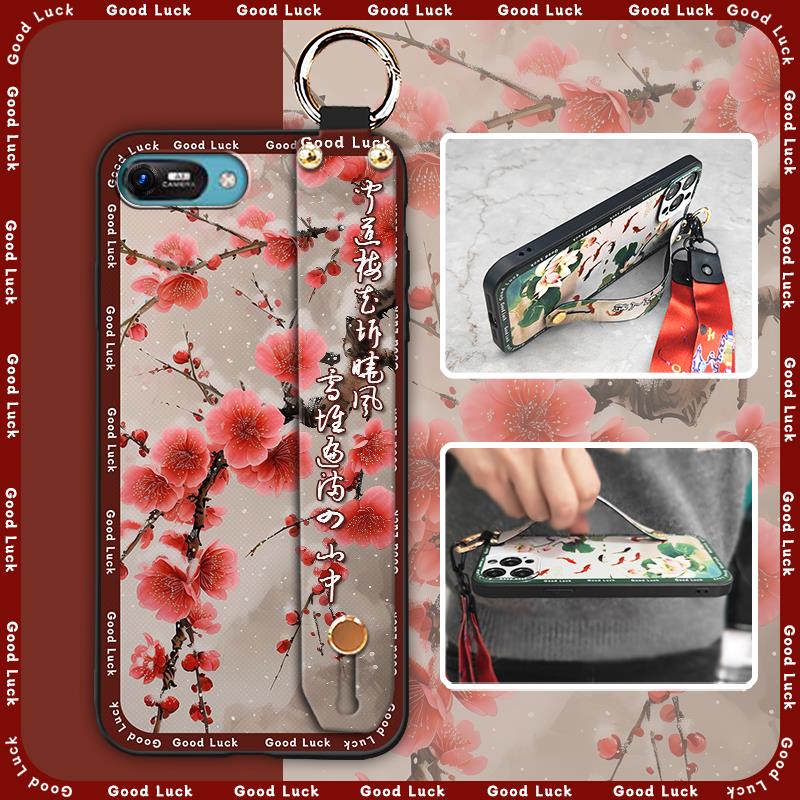 Elderly lady Kickstand Phone Case For Itel A25/A35/A25 Pro Lanyard Anti-knock Silicone Fashion Anti-dust Wristband Ring