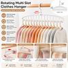 Folding Clothes Hanger Multi Slot Wardrobe Storage Rack New Rotating Hanger  Closet Storage