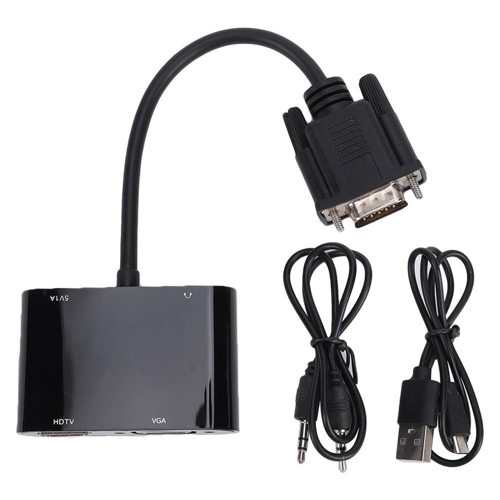 2 In 1 Design VGA To HD Adapter With Audio Port Video Converter VGA Converter  Home Office Use