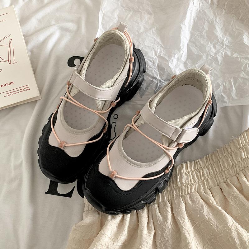 Fashion and Casual White Light Mouth Thick Sole Mary Jane Single Shoes Women's 2025 New Spring Versatile Height-increasing Dad Shoes