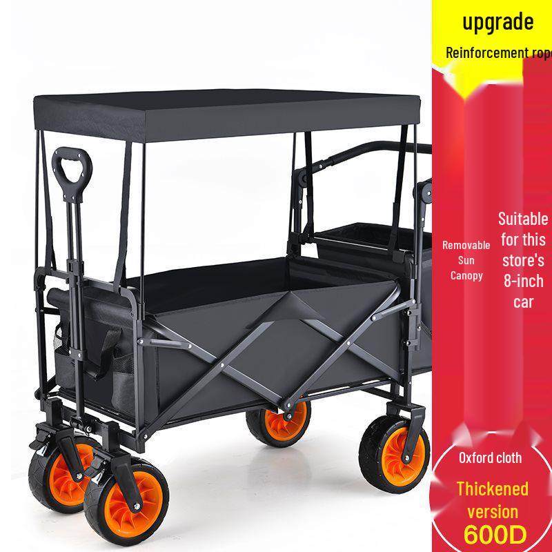 Convertible Camping Cart with Sunshade, Canopy, and Child Accessories