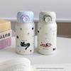 Stainless Steel Small Thermal Cup Cartoon Prints Bounce Water Bottle Students Pocket Flask