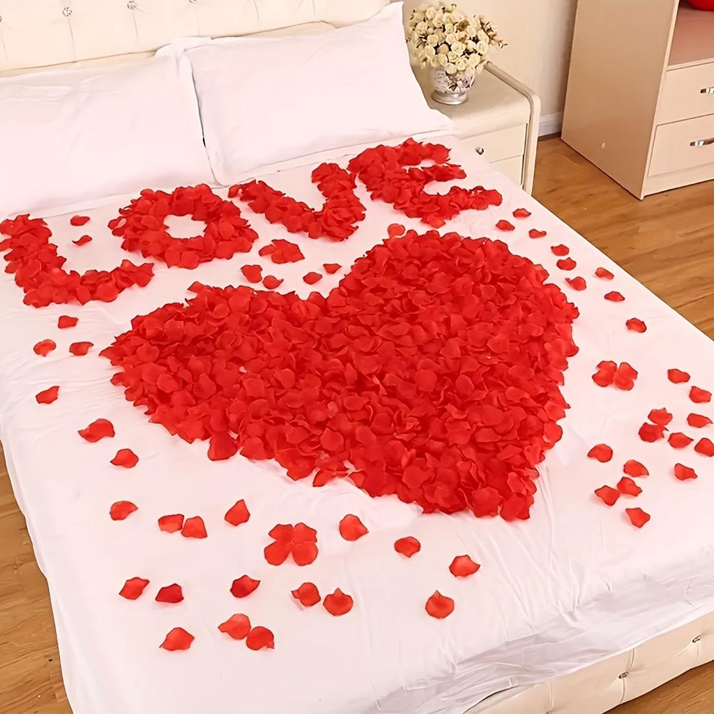 2000-6000 st Konstgjorda Rosblad Romantisk Natt Bröllop Blomma Dekoration Fest Evenemang Fotograferingsverktyg för Par DIY Handgjorda Gåvor