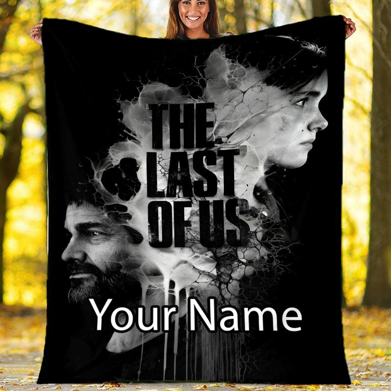 Custom Name The Last of Us Theme Printed Blanket - Perfect for Couch, Bed, Travel & Outdoor Use | Machine Washable, Cozy & Durable.