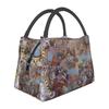 Golden Baroque Fashion Seamless Pattern Insulated Lunch Bags for Women Waterproof Cooler Thermal Bento Box Work Picnic