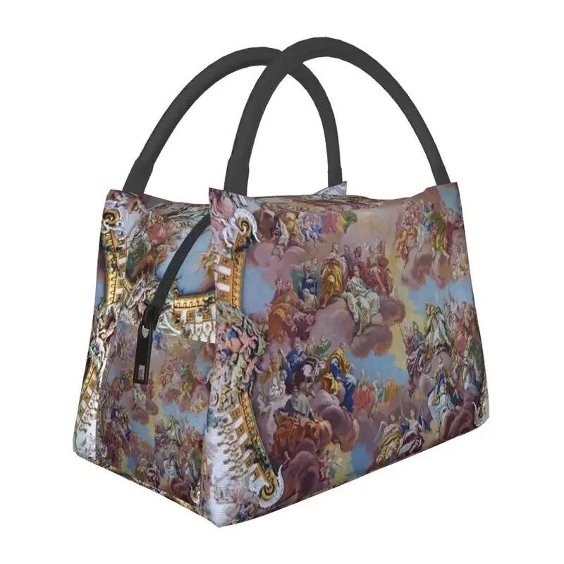 Golden Baroque Fashion Seamless Pattern Insulated Lunch Bags for Women Waterproof Cooler Thermal Bento Box Work Picnic