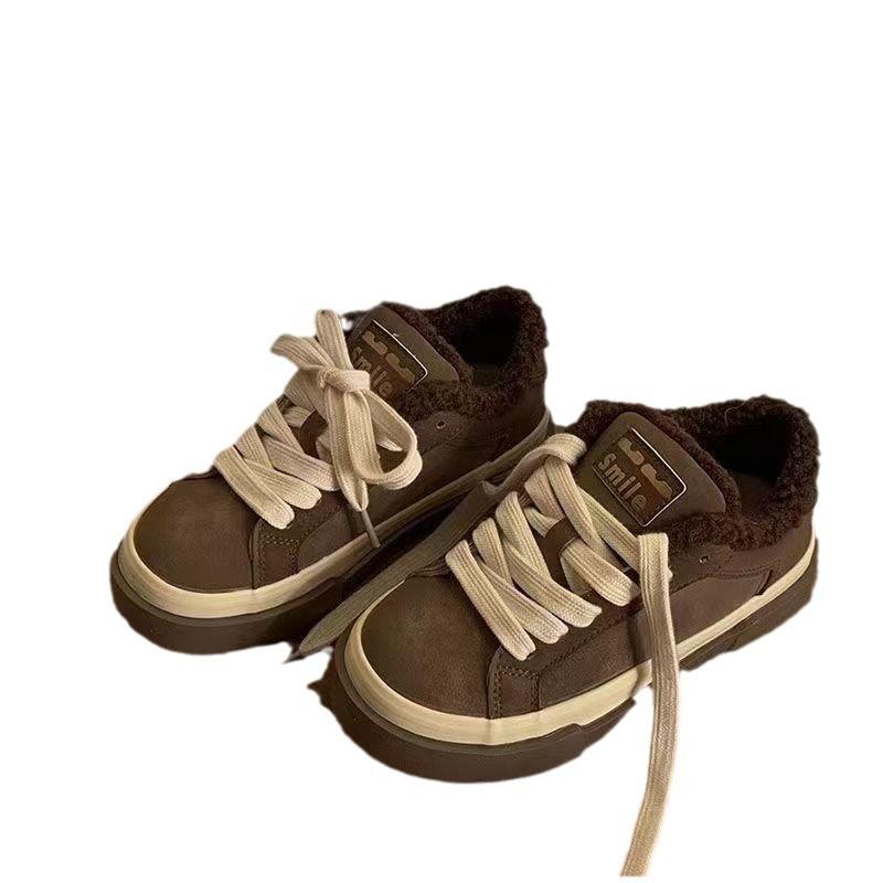 Shoes Women's Autumn and Winter New Plush Shoes Student Cotton Shoes Versatile Niche Warm Cotton Shoes Non-slip