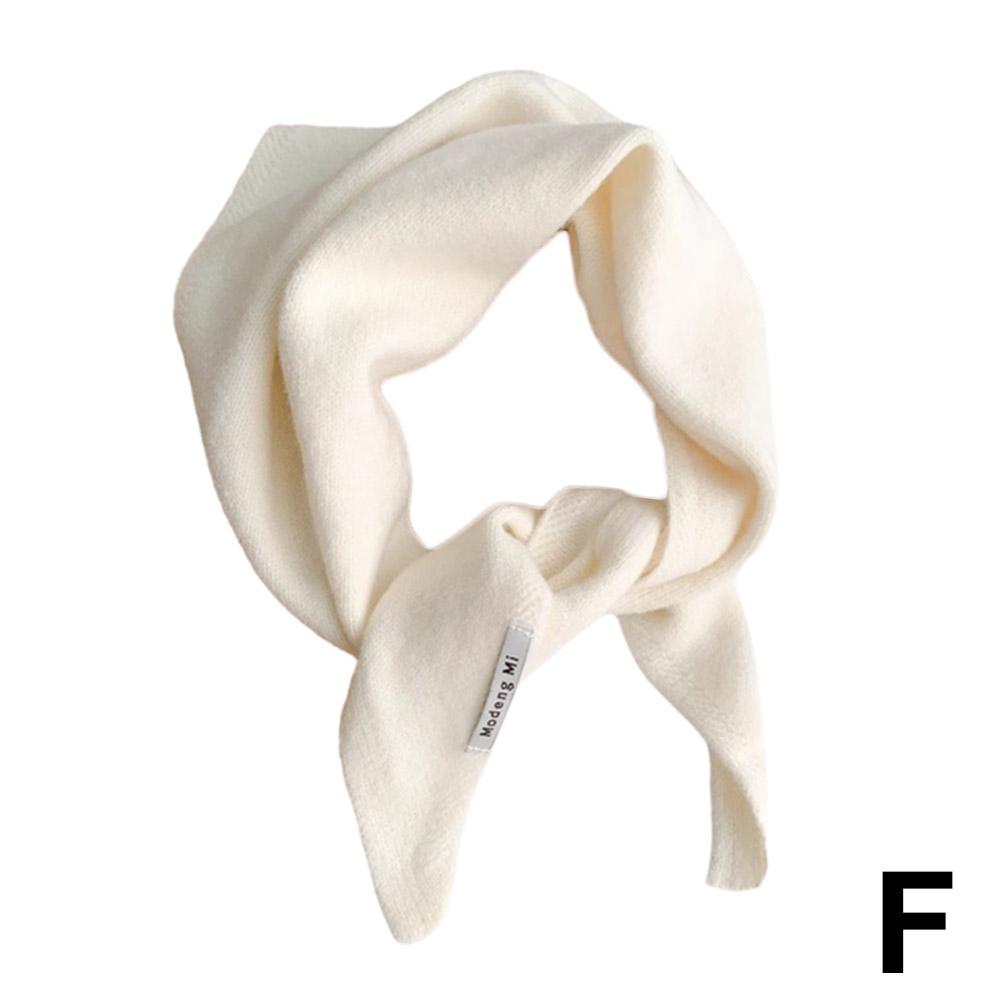 British Korean Style Niche Wool Knitted Triangular Scarf Women Headscarf Knitted Scarf Multi-functional Warm Knitted Scarf