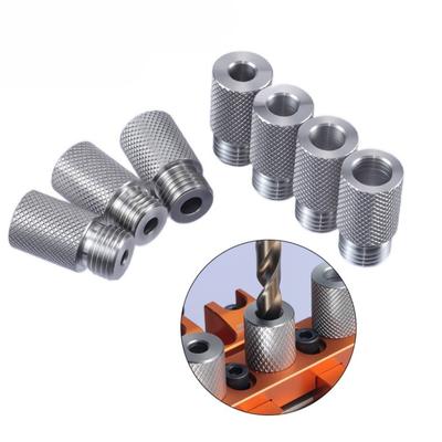 Stainless Steel Extended Knurled Drill Sleeve Woodworking Dowel Drill Locator 3 In 1 Puncher Accessories