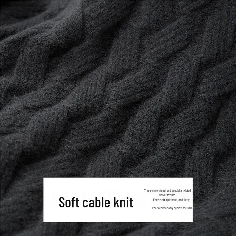 Giordano Men's Cable Knit Round Neck Blended Sweater