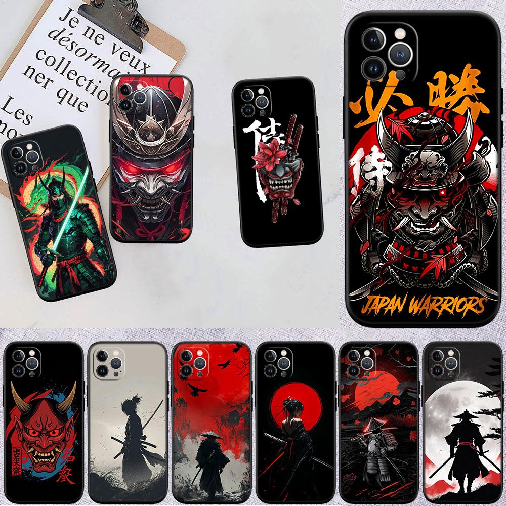 LO55 Masque de Samouraï Japonais Coque Souple pour Téléphone pour OPPO A3 Pro A72 A74 A76 A77 A77S A78 A79 A94 A95 A18 A40M A58