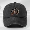 Retro Washed Baseball Cap with Playful Dog Pattern Featuring a See Through Hole Design  Breathable Casual Outdoor Sports Sun Hat