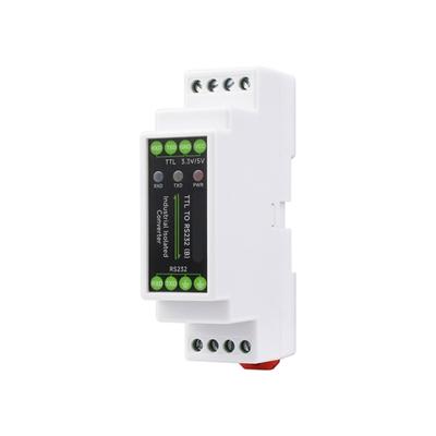 TTL Signals To RS232 Converter DIN-Rail Type Isolated Serial Adapter Full-duplex Communication DC3.3V-5V TTL