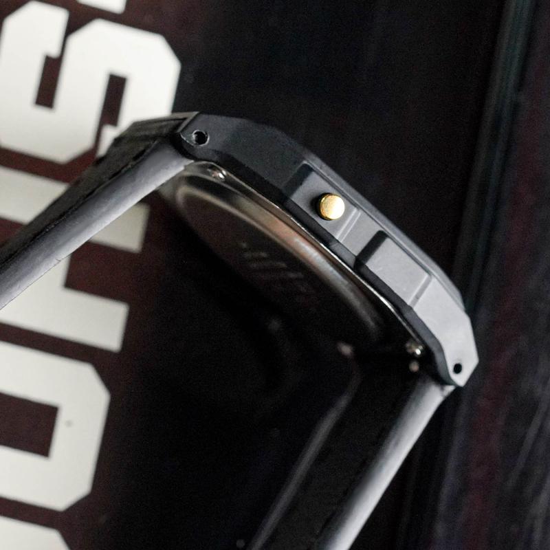 CASIO Customized watch modified series sunset Quartz leather strap same style for men and women black dial LuoRiHuangHunHeiSeBiaoPan(BinHaiDao)