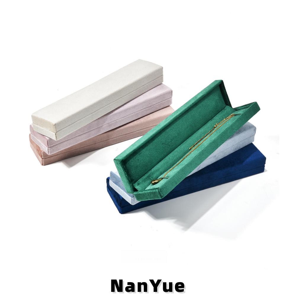 High End Rectangle Luxury Velvet Necklace Box Custom Logo Anti-Tangle Chain Bracelet Jewelry Storage Display Gift Box