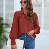 Lantern Sleeve Chiffon Shirt Women Casual Loose White Blouse Ladies Pleated Solid Tops Fashion Womens Clothing 2026 Blusa 24751