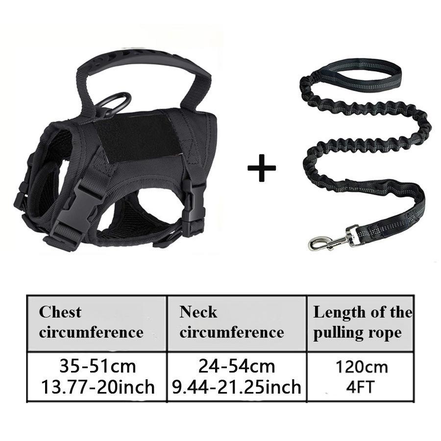 Tactical chest harness vest-style traction rope anti-escape adjustable outdoor cat leash for pets dog chain camouflage pattern