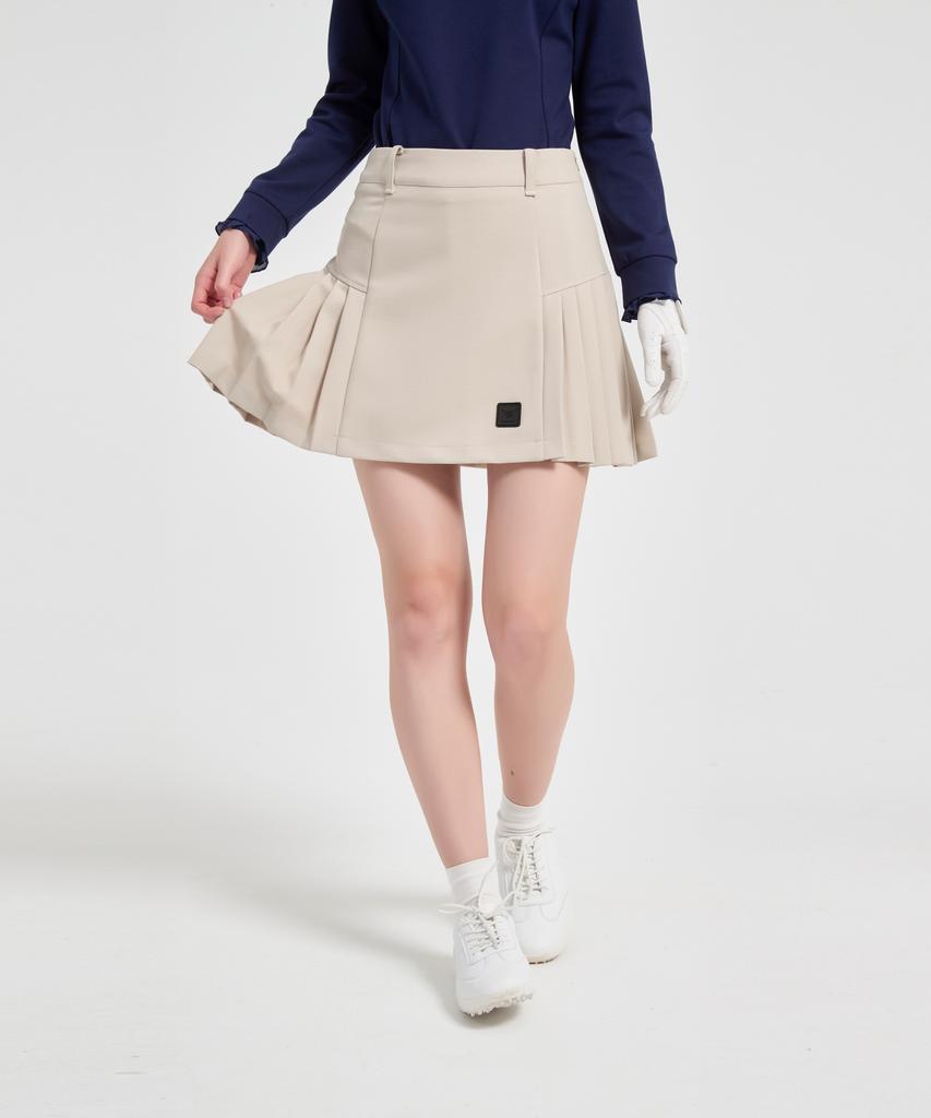 E.PARCA Mode Look A-Line Side Pleated Skirt