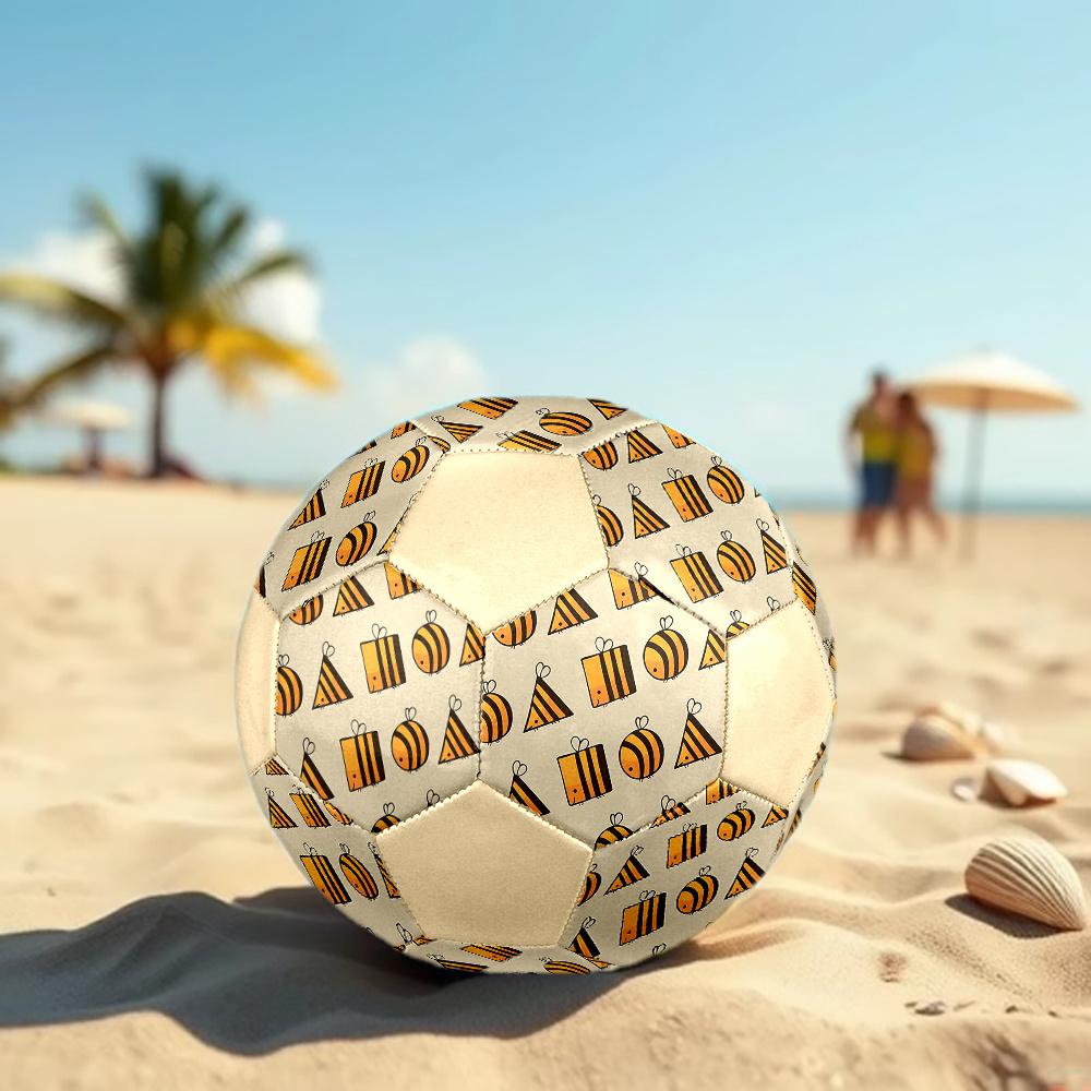 1PC Bee Party Celebration Soccer Ball Size 5 Football Machine Sewn Indoor/Outdoor Universal Football Gift W4