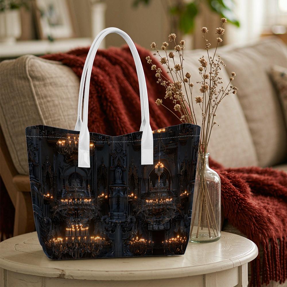 Vintage Gothic Pattern Tote Bag Casual Shoulder Bag for Daily Shopping
