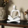 Reading Thinker Female Statues Resin Aesthetic Non Slip Funny Abstract Art Sculptures Reading Woman Statue Bookshelf Decor