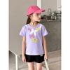 Trade Korean Style Children's Clothing 2026 Summer New Style Baby Girl Clothes Children's Cartoon Round Neck Pure Cotton Short-Sleeved T-Shirt Ins