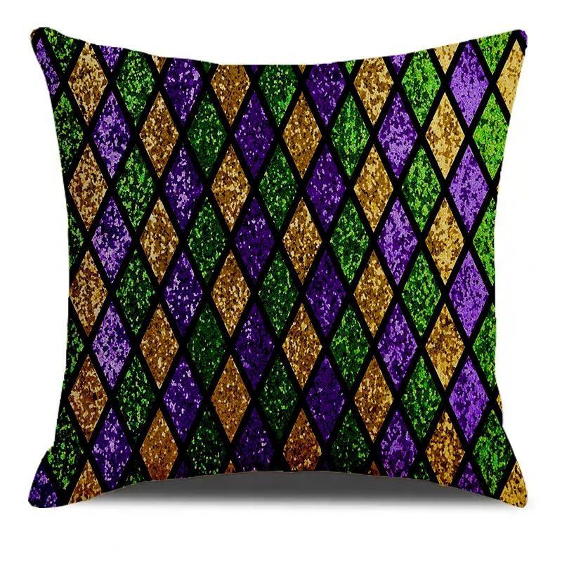 Carnival Skull Glasses Crown Pattern Printed Square Pillowslip Soft  Blend Cushion Cover Pillowcase Living Room Home Decor